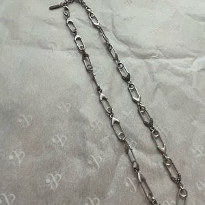 Stella & Dot Silver Safety Pin Necklace